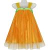 Sunny Fashion Girls Dress Pumpkin Tulle Party Dress Halloween Costume Size 3-12(Yellow Sleeveless)