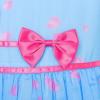 Sunny Fashion Girls Dress Rose Flower Double Bow Tie Party Sundress(Blue Unicorn)