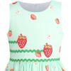 Sunny Fashion Girls Dress Rose Flower Double Bow Tie Party Sundress(Light Green)