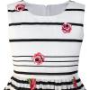Sunny Fashion Girls Dress Rose Flower Double Bow Tie Party Sundress(Multi-color)