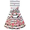 Sunny Fashion Girls Dress Rose Flower Double Bow Tie Party Sundress(Multi-color)