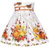 Sunny Fashion Girls Dress Rose Flower Double Bow Tie Party Sundress(Orange)