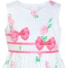 Sunny Fashion Girls Dress Rose Flower Double Bow Tie Party Sundress(Pink Flower)