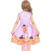 Sunny Fashion Girls Dress Rose Flower Double Bow Tie Party Sundress(Purple Pumpkin)
