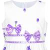 Sunny Fashion Girls Dress Rose Flower Double Bow Tie Party Sundress(Purple Tulip)