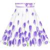 Sunny Fashion Girls Dress Rose Flower Double Bow Tie Party Sundress(Purple Tulip)
