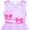 Sunny Fashion Girls Dress Rose Flower Double Bow Tie Party Sundress(Purple Unicorn)