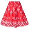 Sunny Fashion Girls Dress Rose Flower Double Bow Tie Party Sundress(Red Snowflakes)