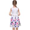 Sunny Fashion Girls Dress Rose Flower Double Bow Tie Party Sundress(White Purple)