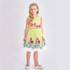 Sunny Fashion Girls Dress Rose Flower Double Bow Tie Party Sundress(Yellow Mermaid)