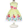 Sunny Fashion Girls Dress Rose Flower Double Bow Tie Party Sundress(Yellow Mermaid)