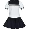 Sunny Fashion Girls Dress Sailor School Uniform Navy Suit Size 6-14(Black)