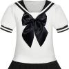 Sunny Fashion Girls Dress Sailor School Uniform Navy Suit Size 6-14(Black)