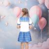 Sunny Fashion Girls Dress Sailor School Uniform Navy Suit Size 6-14(Blue Plaid)