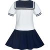 Sunny Fashion Girls Dress Sailor School Uniform Navy Suit Size 6-14(Dark Blue)