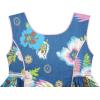 Sunny Fashion Girls Dress Sleeveless Denim Floral Print Flower Detailing