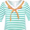 Sunny Fashion Girls Dress Striped School Bow Tie Jumper Size 5-12
