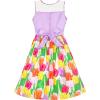 Sunny Fashion Girls Dress Tulip Flower Purple Party Sundress Size 5-12