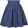 Sunny Fashion Girls Dress Turn-Down Collar Checkered Black White Summer 7-14(Blue Dot)