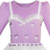 Sunny Fashion Girls Dress Turquoise Long Sleeve Lace 2-in-1 Princess Tutu(Purple)