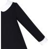 Sunny Fashion Girls Dress White Collar Long Sleeve School Uniform Size 5-10(Black)