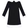 Sunny Fashion Girls Dress White Collar Long Sleeve School Uniform Size 5-10(Black)