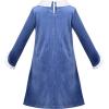 Sunny Fashion Girls Dress White Collar Long Sleeve School Uniform Size 5-10(Blue)