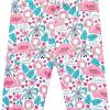 Sunny Fashion Girls Pants 3-Pack Cotton Leggings Lace Stretchy Kids Toddler(Flower Flamingo Set)