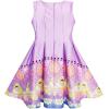 Sunny Fashion Girls’ Scuba Fit and Flare Dress Cute Cartoon Birthday Party 7-14