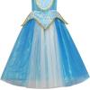 Sunny Fashion Princess Costume Dress Up Blue Size 5-12
