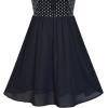 Sunny Fashion Women Sleeveless Sequin Sexy Chiffon Black Party Dress Size S-L(Black)