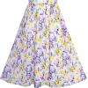 Sunny Fashion Women’s Halter Purple Floral Printed Maxi Casual Party Dress(Purple)