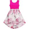 HL51 Girls Dress Hi-lo Maxi Cotton and Chiffon Pink Size 7