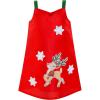 Sunny Fashion Girls Dress A-line Christmas Tree Xmas Sequin Sparkling Party(Red Reindeer)