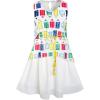 Sunny Fashion Girls Dress Cartoon Colorful Pencil Sash 2-in-1 Size 5-12