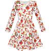Sunny Fashion Girls Dress Green Forest Red Fox Long Sleeve Size 4-10(Multicolor)
