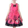 Sunny Fashion Girls Dress Halloween Party Witch Bat Pumpkin Halter Dress(Pinkish Purple)