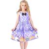 Sunny Fashion Girls Dress Halloween Party Witch Bat Pumpkin Halter Dress(Purple Plaid)