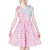 Sunny Fashion Girls Dress Heart Print Pink(Pink Roses)