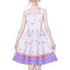 Sunny Fashion Girls Dress Heart Print Pink(Purple Dot)