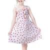 Sunny Fashion Girls Dress Heart Print Pink(Red Strawberry)