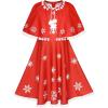 Sunny Fashion Girls Dress Jingle Bell Red Cape Cloak Christmas New Year(Orange Red)
