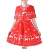 Sunny Fashion Girls Dress Jingle Bell Red Cape Cloak Christmas New Year(Red Reindeer)