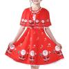 Sunny Fashion Girls Dress Jingle Bell Red Cape Cloak Christmas New Year(Santa Red)
