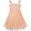 Sunny Fashion Girls Dress Orange Tank Smocked Ruffle Skirt Size 12m-5