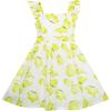 Sunny Fashion Girls Dress Pine Tree Bird Heron Letter Print Swing Shoulder 4-12
