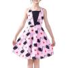 Sunny Fashion Girls Dress Pink Swan Heart 2-in-1 Halter Dress Size 6-14