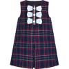 Sunny Fashion Girls Dress Pink Tartan Back School Uniform Pocket A-line Dress(Red Blue)