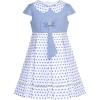 Sunny Fashion Girls Dress Polka Dot School Bow Tie Pearl Cap Sleeve Size 4-14