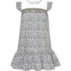 Sunny Fashion Girls Dress Ruffle Skirt Leopard Print Black and White Size 4-8
